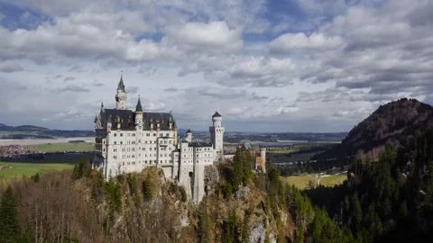 Dramatic sky with neuschwanstein castle Stock Photos