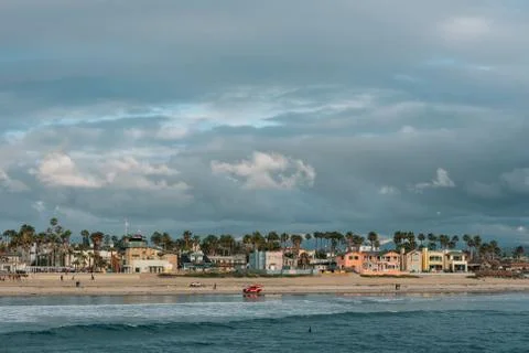 Dramatic sky over the beach in Imperial Beach, near San Diego, California Stock Photos