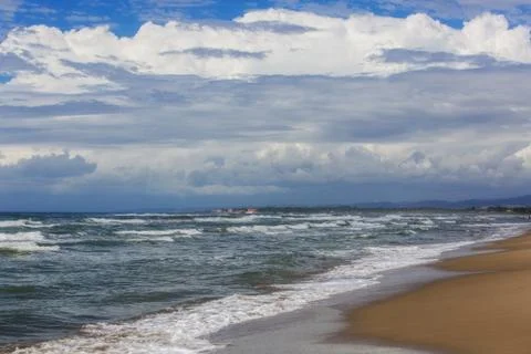 Dramatic sky over the beach Stock Photos