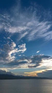 Dramatic Sky Over Calm Water Stock Photos