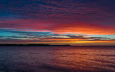 Dramatic sky over the cape of the islands Foto stock