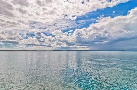 Dramatic sky over Garda lake - Italy 写真素材