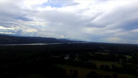 Dramatic sky over Hudson River2 Stock Footage 93799751