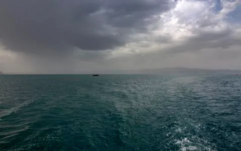 Dramatic sky over Lake Ohrid. Stock Photos