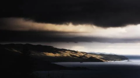Dramatic sky over Loch Alsh. Stock Photos