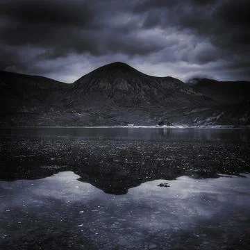 Dramatic sky over Loch na Dal. Stock Photos
