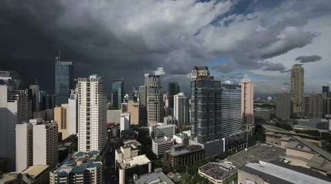 Dramatic Sky over Makati, Metro Manila - Philippines Stock Footage 54428754