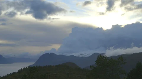 Dramatic sky over the Moldefjord Video stock 30444720