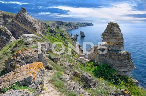 Dramatic sky over mountains Stock Photos