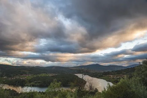 Dramatic Sky Over River Stock Photos