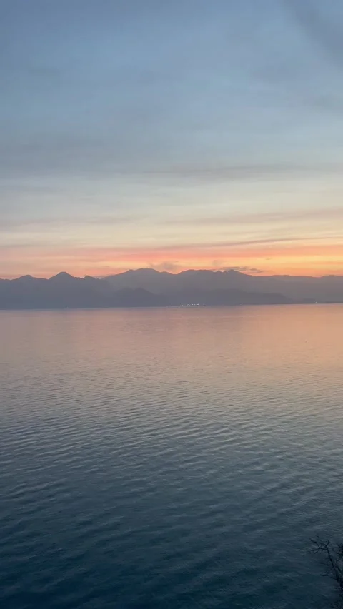 Dramatic sky over the sea by sunset time Stock Footage 337155749