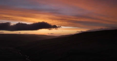 Dramatic sky over a valley in Yorkshire Dales Stock Footage 275836204