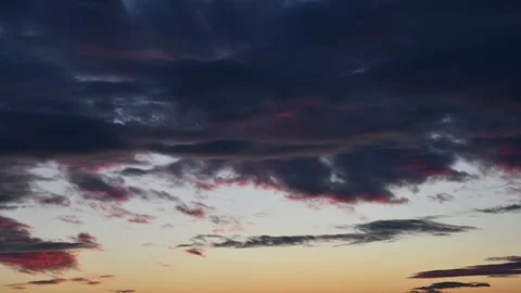 Dramatic sky with purple clouds time lapse in sunset windy weather Stock Footage 149213396
