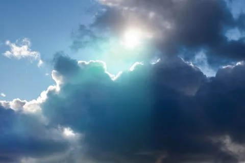 Dramatic sky with rain clouds Stock Photos