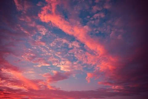 Dramatic sky red cloud amazing colored purple clouds sunset colorful nature w Stock Photos