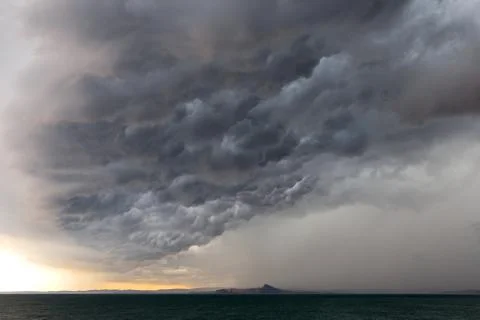 Dramatic sky of a storm approaching fast, Italy, Europe 스톡 사진
