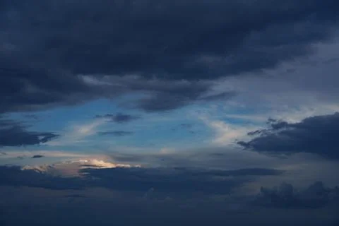 Dramatic sky before a storm. Bad weather, darkness, death. Stock Photos