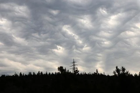 Dramatic Sky with Storm Clouds and the forest. Tbilisi, Georgia Stock Photos