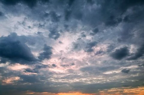 Dramatic sky with storm clouds as background Stock Photos