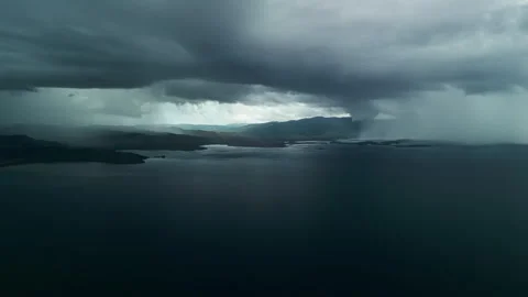 Dramatic sky with storm clouds over the ocean Stock Footage 280242250