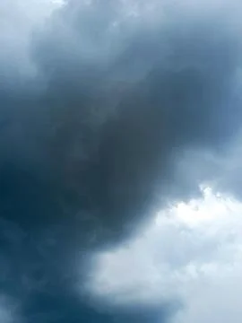 Dramatic sky with storm clouds before rain. View of the stormy sky dark clouds Stock Photos