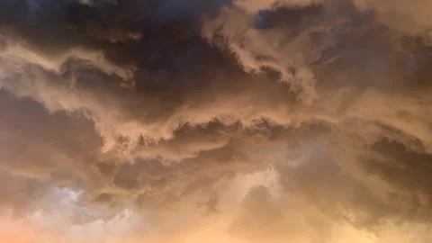 Dramatic sky with storm clouds at sunset Stock Footage 270386628