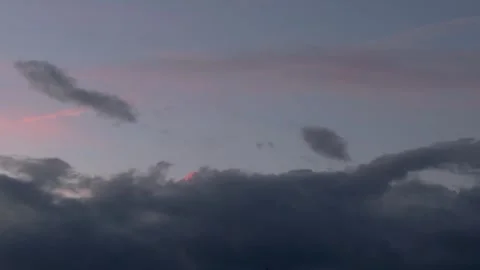 Dramatic sky with storm clouds sunset timelapse Stock Footage 318456506