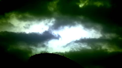 Dramatic sky with stormy clouds and lightnings Stock Footage 68089382