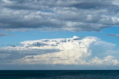 Dramatic sky with stormy clouds. Cloudiness. Beautiful sky Stock Photos