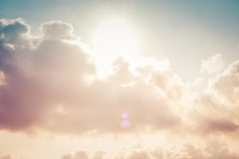 Dramatic sky with stormy clouds at sunset. Clouds and sky background. Stock Photos