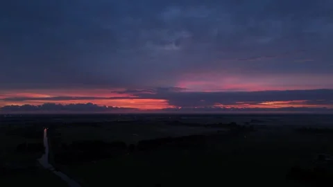 Dramatic Sky at Sunrise with Dark Silhouettes 4K Video stock 317403350