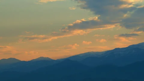 Dramatic Sky, Sunrise For Opening Daily Life. Sunrise Over Mountain With Clouds Stock Footage 257898441