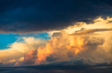 Dramatic sky at sunset Stock Photos