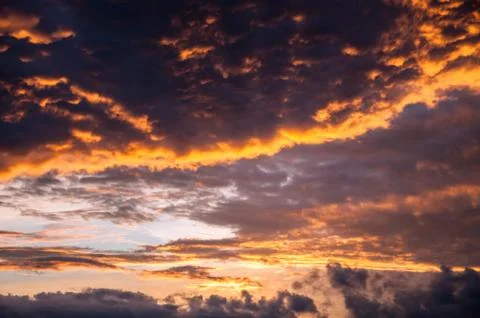 Dramatic sky at sunset Stock Photos