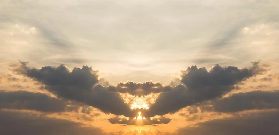 Dramatic sky at the sunset Stock Photos