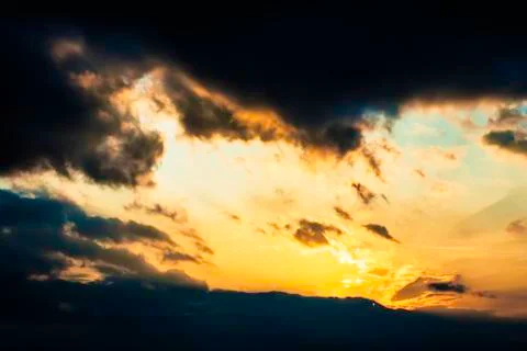 Dramatic sky at sunset Foto stock