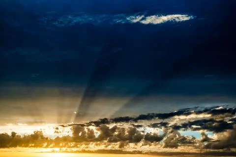 Dramatic sky at sunset Stock Photos