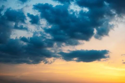 Dramatic sky at sunset. Stock Photos