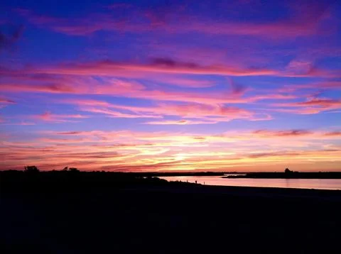 Dramatic sky at sunset Foto stock