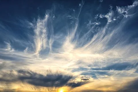 Dramatic Sky At Sunset 스톡 사진