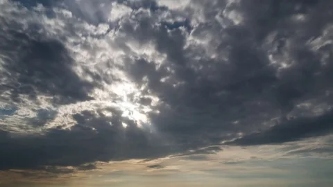 Dramatic sky at sunset. Time laps landscape Stock Footage 80779678