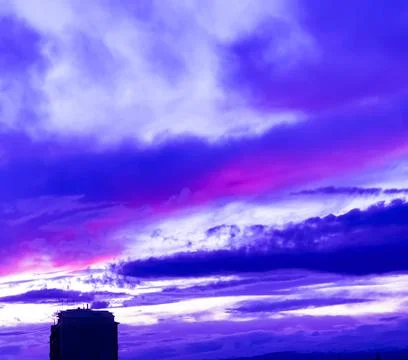 Dramatic sky at sunset, time lapse clouds Foto stock
