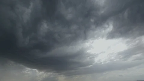 Dramatic Sky with thunderstorm passing through Stock Footage 98208868