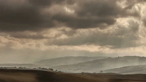 Dramatic sky in Tuscany Stock Footage 39032786