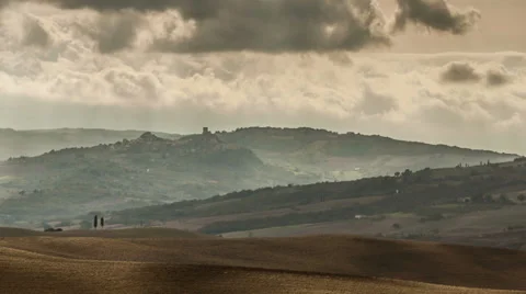Dramatic sky in Tuscany Stock Footage 39034333