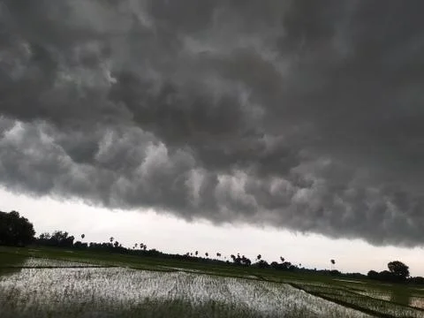Dramatic sky view in bihar. this photo is taken in India. Stock Photos