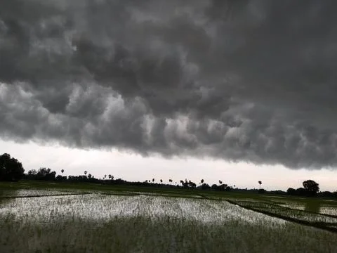 Dramatic sky view in bihar. this photo is taken in India. Stock Photos