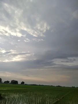 Dramatic sky view in bihar. this photo is taken in India. Stock Photos