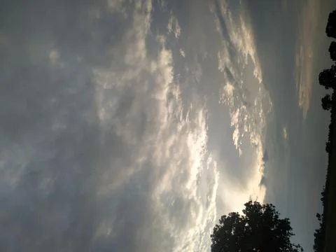 Dramatic sky view in bihar. this photo is taken in India. Stock Photos