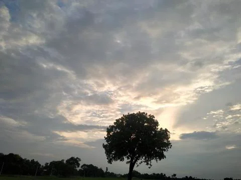 Dramatic sky view in bihar. this photo is taken in India. Stock Photos